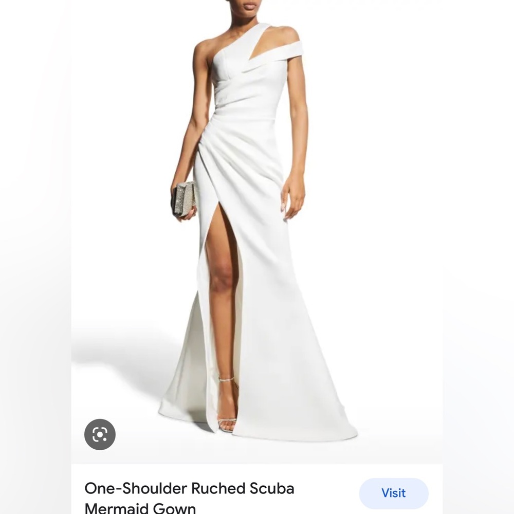 Jovani
One-Shoulder Ruched Scuba Mermaid Gown